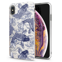 Lex Altern iPhone Glitter Case Blue Koi Fishes