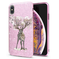 Lex Altern iPhone Glitter Case Floral Deer Horns