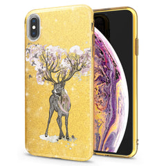 Lex Altern iPhone Glitter Case Floral Deer Horns
