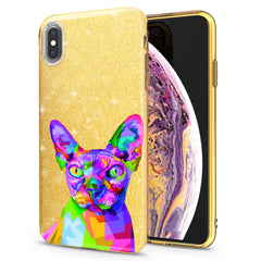 Lex Altern iPhone Glitter Case Colorful Cat Sphynx
