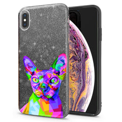 Lex Altern iPhone Glitter Case Colorful Cat Sphynx