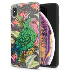 Lex Altern iPhone Glitter Case Green Tropical Parrot
