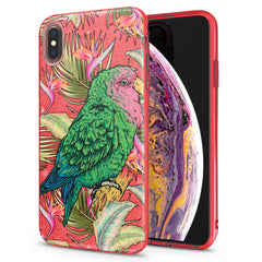 Lex Altern iPhone Glitter Case Green Tropical Parrot