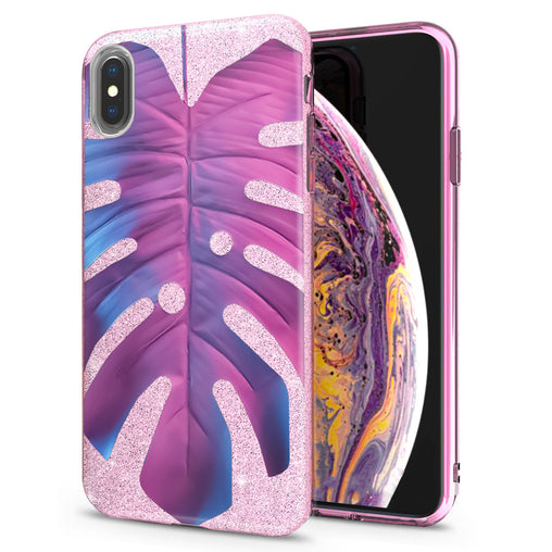 Lex Altern iPhone Glitter Case Colorful Monstera