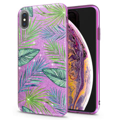 Lex Altern iPhone Glitter Case Tropical Leaves Print