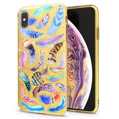 Lex Altern iPhone Glitter Case Feathers Pattern