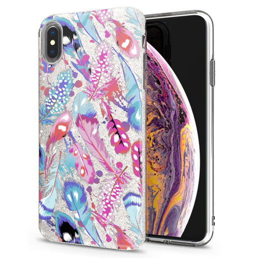 Lex Altern iPhone Glitter Case Colored Gentle Feathers