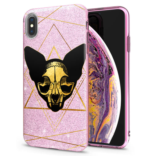 Lex Altern iPhone Glitter Case Boho Cat Skull