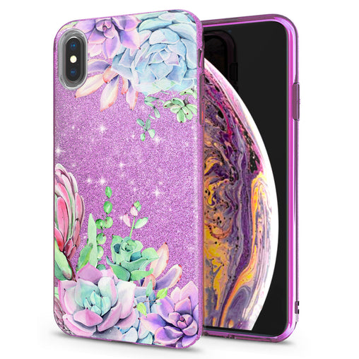 Lex Altern iPhone Glitter Case Pink Succulent