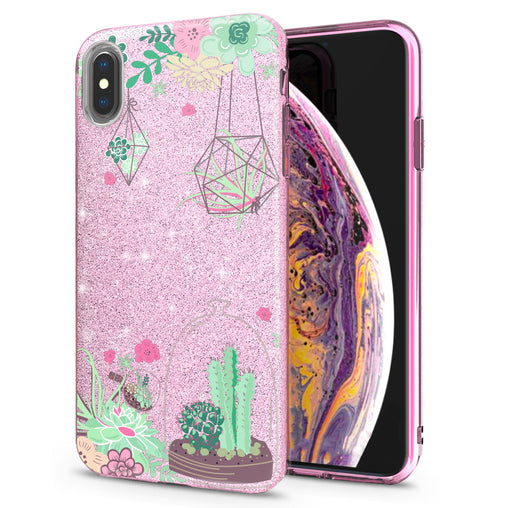Lex Altern iPhone Glitter Case Cactus Terrarium