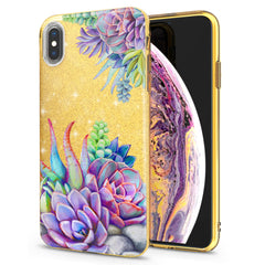 Lex Altern iPhone Glitter Case Violet Succulent