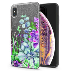 Lex Altern iPhone Glitter Case Flowers Succulent