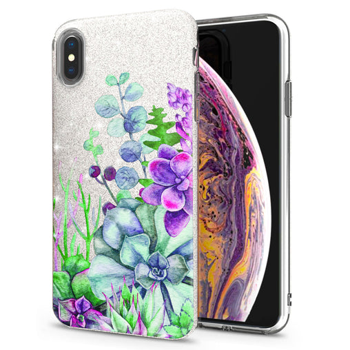 Lex Altern iPhone Glitter Case Flowers Succulent