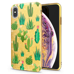 Lex Altern iPhone Glitter Case Kawaii Cacti Pattern