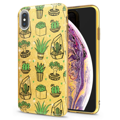 Lex Altern iPhone Glitter Case Potted Cacti Art