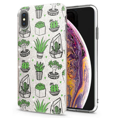 Lex Altern iPhone Glitter Case Potted Cacti Art
