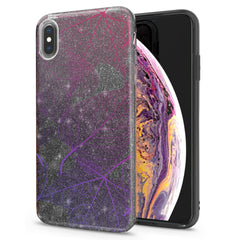 Lex Altern iPhone Glitter Case Purple Leaves