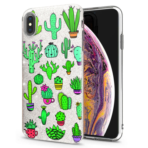 Lex Altern iPhone Glitter Case Green Cactus