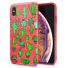 Lex Altern iPhone Glitter Case Green Cactus