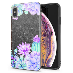 Lex Altern iPhone Glitter Case Purple Succulent