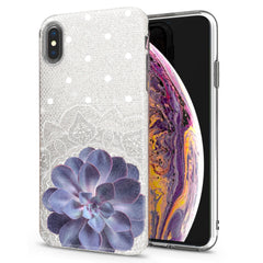 Lex Altern iPhone Glitter Case Purple Succulents