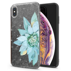 Lex Altern iPhone Glitter Case Watercolor Succulent