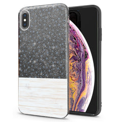 Lex Altern iPhone Glitter Case White Wood Print
