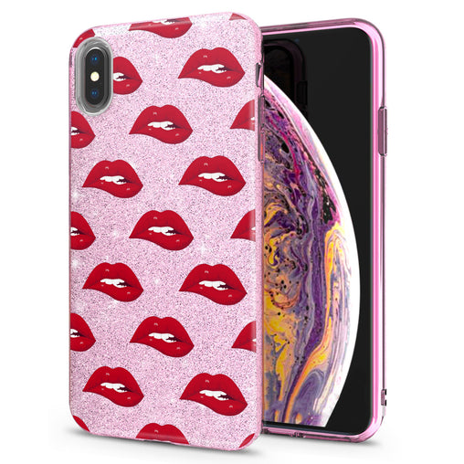 Lex Altern iPhone Glitter Case Red Lips Theme