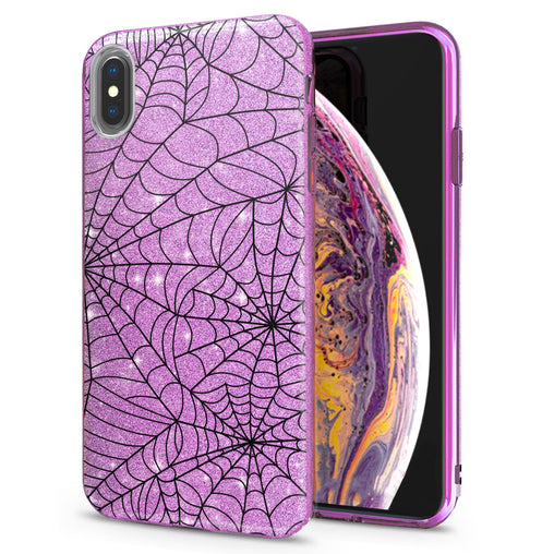Lex Altern iPhone Glitter Case Black Spiderweb Pattern