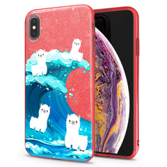 Lex Altern iPhone Glitter Case Great Wave Llamas
