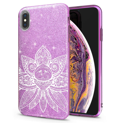Lex Altern iPhone Glitter Case White Boho Lotus
