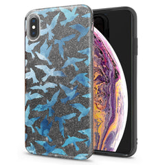 Lex Altern iPhone Glitter Case Printed Blue Doves