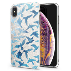 Lex Altern iPhone Glitter Case Printed Blue Doves