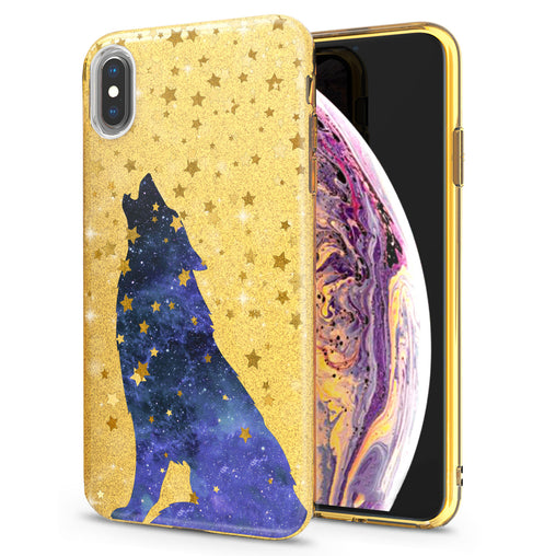 Lex Altern iPhone Glitter Case Howling Wolf Stars Pattern