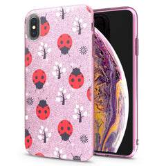 Lex Altern iPhone Glitter Case Red Ladybugs Pattern