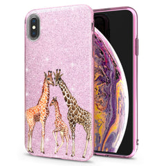 Lex Altern iPhone Glitter Case Giraffe Family
