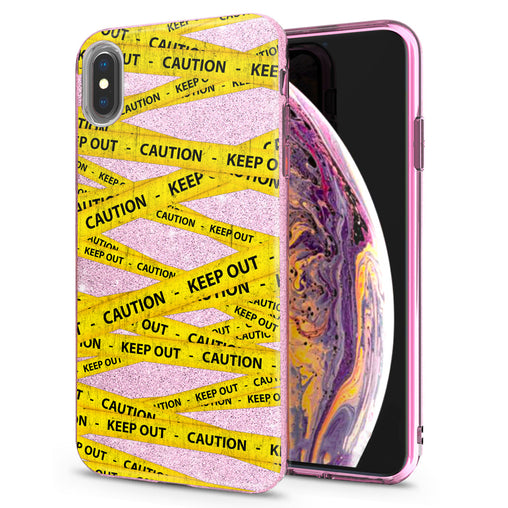 Lex Altern iPhone Glitter Case Yellow Tapes
