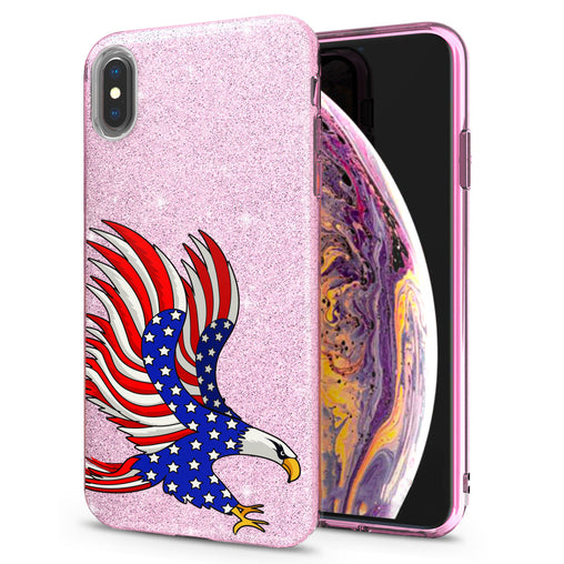 Lex Altern iPhone Glitter Case American Flag Eagle