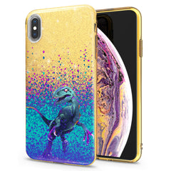 Lex Altern iPhone Glitter Case Colorful Dinosaur