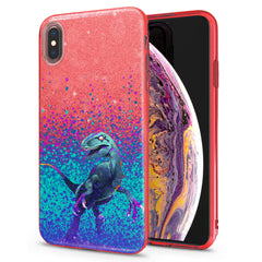 Lex Altern iPhone Glitter Case Colorful Dinosaur