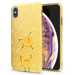 Lex Altern iPhone Glitter Case Happy Yellow Coin