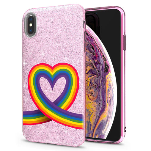 Lex Altern iPhone Glitter Case Rainbow Heart