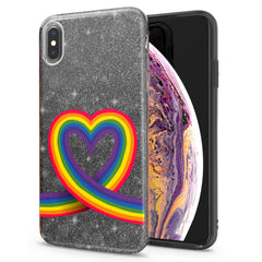Lex Altern iPhone Glitter Case Rainbow Heart