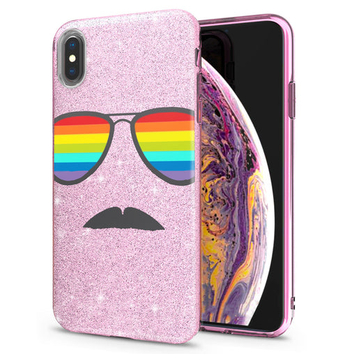 Lex Altern iPhone Glitter Case Rainbow Glasses