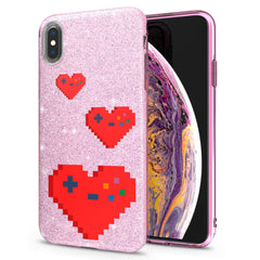 Lex Altern iPhone Glitter Case Pixel Hearts