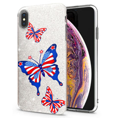 Lex Altern iPhone Glitter Case Blue Butterflies