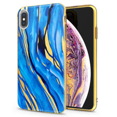 Lex Altern iPhone Glitter Case Dark Blue Abstract