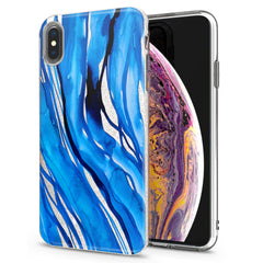 Lex Altern iPhone Glitter Case Dark Blue Abstract