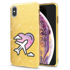 Lex Altern iPhone Glitter Case Heart Plane