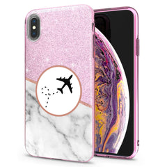 Lex Altern iPhone Glitter Case Marble Plane